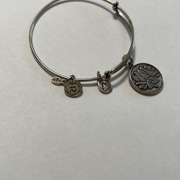 Alex & Ani Lotus Flower Charm Bangle Bracelet - Picture 2 of 5